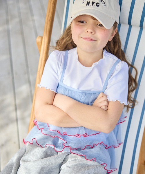 Piet(ピエット)の「チュールビスチェ&メローTセット(Tシャツ/カットソー・キッズ・オフホワイト/サックスブルー・100/130/120/110)」の18枚目の写真