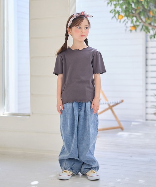 Piet(ピエット)の「チュールビスチェ&メローTセット(Tシャツ/カットソー・キッズ・オフホワイト/サックスブルー・100/130/120/110)」の15枚目の写真