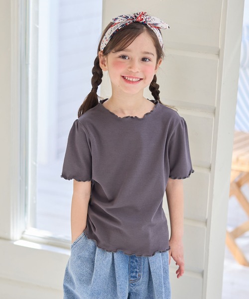 Piet(ピエット)の「チュールビスチェ&メローTセット(Tシャツ/カットソー・キッズ・オフホワイト/サックスブルー・100/130/120/110)」の5枚目の写真