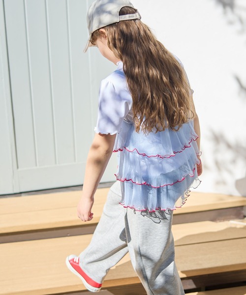 Piet(ピエット)の「チュールビスチェ&メローTセット(Tシャツ/カットソー・キッズ・オフホワイト/サックスブルー・100/130/120/110)」の20枚目の写真