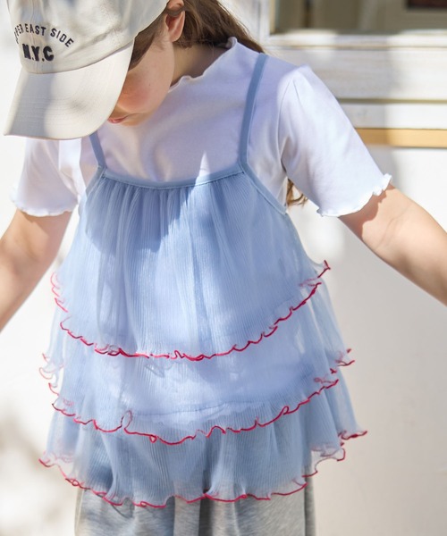 Piet(ピエット)の「チュールビスチェ&メローTセット(Tシャツ/カットソー・キッズ・オフホワイト/サックスブルー・100/130/120/110)」の9枚目の写真