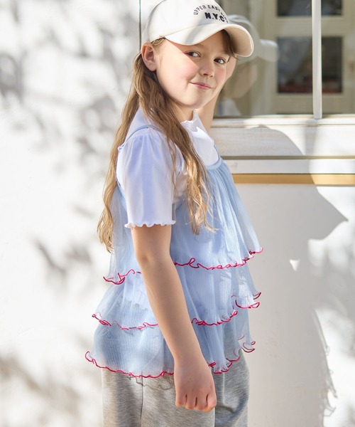Piet(ピエット)の「チュールビスチェ&メローTセット(Tシャツ/カットソー・キッズ・オフホワイト/サックスブルー・100/130/120/110)」の22枚目の写真