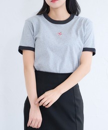 【&soiree】ロゴ刺繍リンガーTシャツ
