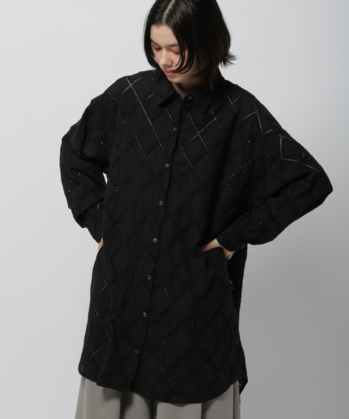 niko and...（ニコアンド）の「刺繍チュニックシャツワンピース（チュニック・レディース・ブラック/ブルー/オフホワイト・FREE）」の3枚目の写真