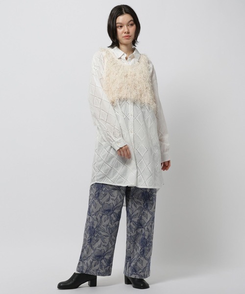 niko and...（ニコアンド）の「刺繍チュニックシャツワンピース（チュニック・レディース・ブラック/ブルー/オフホワイト・FREE）」の4枚目の写真