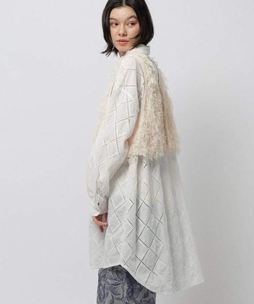 niko and...（ニコアンド）の「刺繍チュニックシャツワンピース（チュニック・レディース・ブラック/ブルー/オフホワイト・FREE）」の6枚目の写真