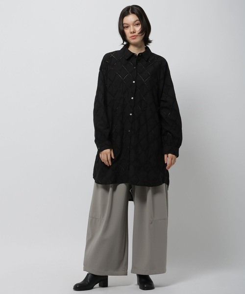 niko and...（ニコアンド）の「刺繍チュニックシャツワンピース（チュニック・レディース・ブラック/ブルー/オフホワイト・FREE）」の8枚目の写真