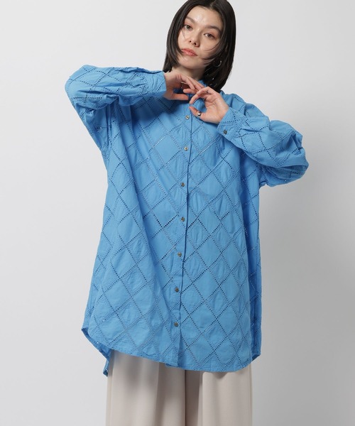 niko and...（ニコアンド）の「刺繍チュニックシャツワンピース（チュニック・レディース・ブラック/ブルー/オフホワイト・FREE）」の13枚目の写真