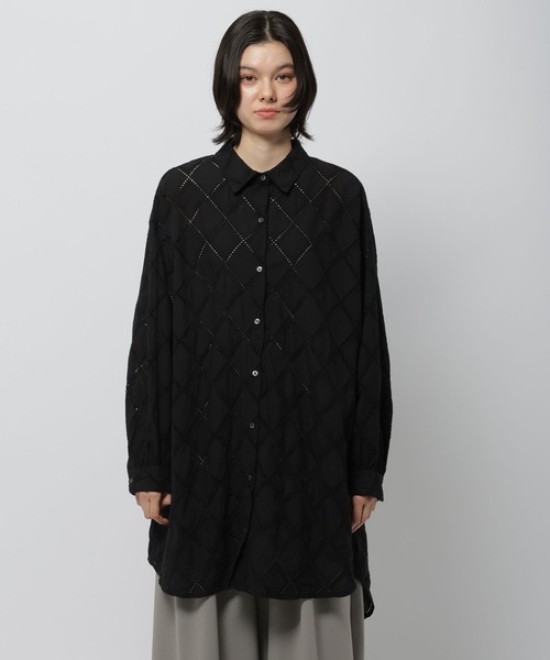 niko and...（ニコアンド）の「刺繍チュニックシャツワンピース（チュニック・レディース・ブラック/ブルー/オフホワイト・FREE）」の14枚目の写真