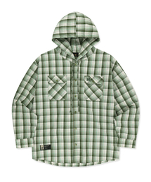 BROWNBREATH（ブラウンブレス）の「CHECK HOOD SHIRTS - GREEN（シャツ/ブラウス）」