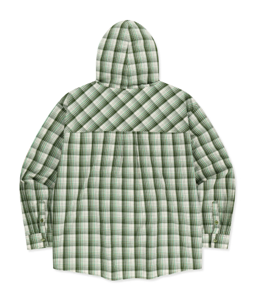BROWNBREATH（ブラウンブレス）の「CHECK HOOD SHIRTS - GREEN（シャツ/ブラウス・レディース・その他・SMALL/MEDIUM/LARGE/X-LARGE）」の2枚目の写真