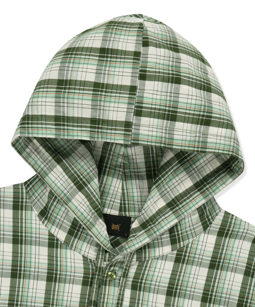 BROWNBREATH（ブラウンブレス）の「CHECK HOOD SHIRTS - GREEN（シャツ/ブラウス・レディース・その他・SMALL/MEDIUM/LARGE/X-LARGE）」の3枚目の写真