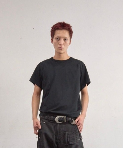 NVRFRGT（ネヴァーフォーゲット）の「Panelled Half Sleeve T-Shirt（Tシャツ/カットソー・メンズ・ブラック/ダークグレー/ホワイト・1/2/3）」の3枚目の写真