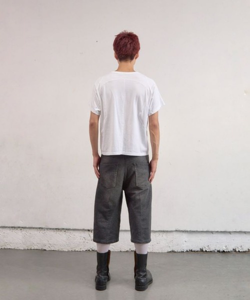 NVRFRGT（ネヴァーフォーゲット）の「Panelled Half Sleeve T-Shirt（Tシャツ/カットソー・メンズ・ブラック/ダークグレー/ホワイト・1/2/3）」の8枚目の写真