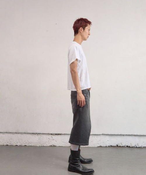 NVRFRGT（ネヴァーフォーゲット）の「Panelled Half Sleeve T-Shirt（Tシャツ/カットソー・メンズ・ブラック/ダークグレー/ホワイト・1/2/3）」の9枚目の写真