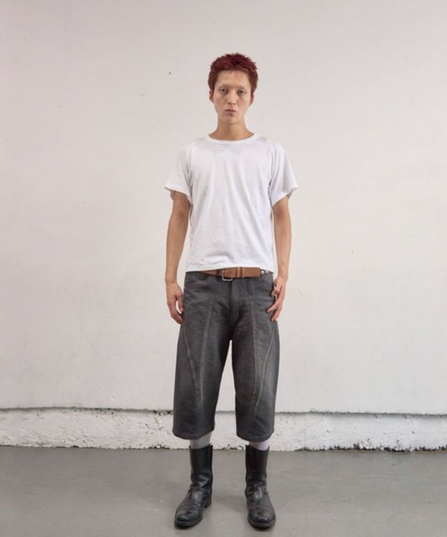 NVRFRGT（ネヴァーフォーゲット）の「Panelled Half Sleeve T-Shirt（Tシャツ/カットソー・メンズ・ブラック/ダークグレー/ホワイト・1/2/3）」の7枚目の写真