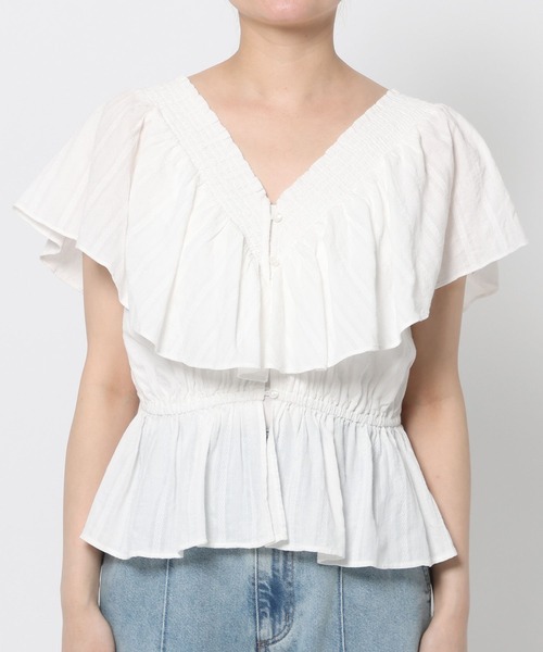 LOWRYS FARM（ローリーズファーム）の「２ＷＡＹレースフリルブラウス 668391（シャツ/ブラウス・レディース・ホワイト/ブラック/ベージュ・FREE）」の12枚目の写真