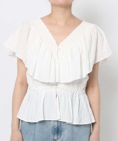 LOWRYS FARM（ローリーズファーム）の「２ＷＡＹレースフリルブラウス 668391（シャツ/ブラウス・レディース・ホワイト/ブラック/ベージュ・FREE）」の17枚目の写真