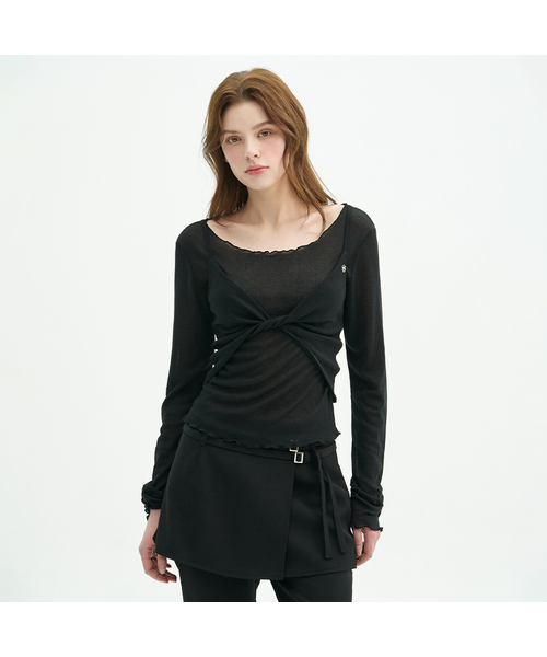 MICANE（ミケーネ）の「アガサツイストビスチェTセットアップ（Tシャツ/カットソー・レディース・ライトカーキ/ブラック・LARGE/SMALL/MEDIUM/X-LARGE）」の2枚目の写真
