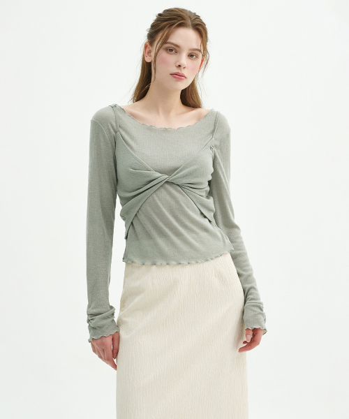 MICANE（ミケーネ）の「アガサツイストビスチェTセットアップ（Tシャツ/カットソー・レディース・ライトカーキ/ブラック・LARGE/SMALL/MEDIUM/X-LARGE）」の4枚目の写真