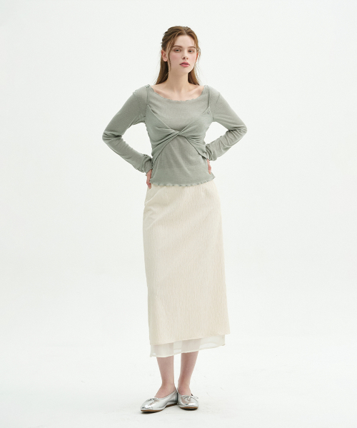 MICANE（ミケーネ）の「アガサツイストビスチェTセットアップ（Tシャツ/カットソー・レディース・ライトカーキ/ブラック・LARGE/SMALL/MEDIUM/X-LARGE）」の5枚目の写真