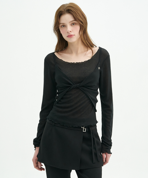 MICANE（ミケーネ）の「アガサツイストビスチェTセットアップ（Tシャツ/カットソー・レディース・ライトカーキ/ブラック・LARGE/SMALL/MEDIUM/X-LARGE）」の7枚目の写真