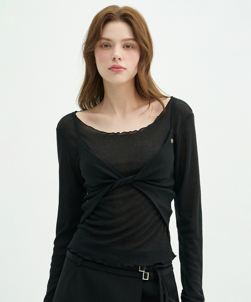 MICANE（ミケーネ）の「アガサツイストビスチェTセットアップ（Tシャツ/カットソー・レディース・ライトカーキ/ブラック・LARGE/SMALL/MEDIUM/X-LARGE）」の8枚目の写真