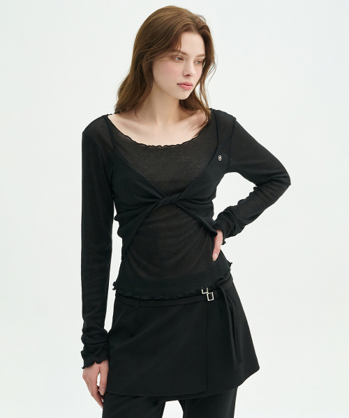 MICANE（ミケーネ）の「アガサツイストビスチェTセットアップ（Tシャツ/カットソー・レディース・ライトカーキ/ブラック・LARGE/SMALL/MEDIUM/X-LARGE）」の9枚目の写真