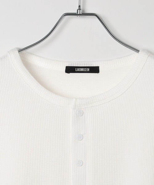 LAND MUSEUM（ランドミュージアム）の「LAND MUSEUM／リラックスヘンリー半袖T（Tシャツ/カットソー・メンズ・ホワイト/ライトグレー・LARGE/MEDIUM）」の16枚目の写真