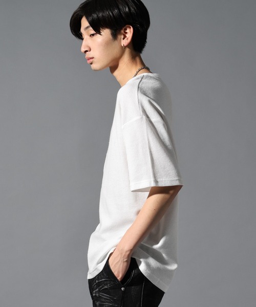LAND MUSEUM（ランドミュージアム）の「LAND MUSEUM／リラックスヘンリー半袖T（Tシャツ/カットソー・メンズ・ホワイト/ライトグレー・LARGE/MEDIUM）」の7枚目の写真
