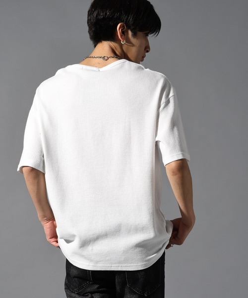 LAND MUSEUM（ランドミュージアム）の「LAND MUSEUM／リラックスヘンリー半袖T（Tシャツ/カットソー・メンズ・ホワイト/ライトグレー・LARGE/MEDIUM）」の8枚目の写真