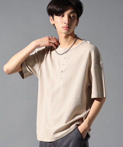 LAND MUSEUM（ランドミュージアム）の「LAND MUSEUM／リラックスヘンリー半袖T（Tシャツ/カットソー・メンズ・ホワイト/ライトグレー・LARGE/MEDIUM）」の12枚目の写真