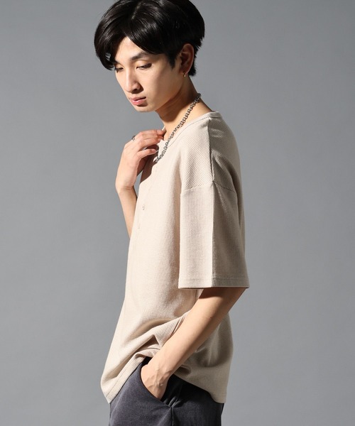 LAND MUSEUM（ランドミュージアム）の「LAND MUSEUM／リラックスヘンリー半袖T（Tシャツ/カットソー・メンズ・ホワイト/ライトグレー・LARGE/MEDIUM）」の13枚目の写真