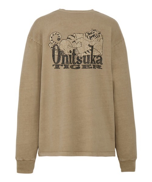 【本日限りセール】アミパリス　ベージュ　ロングTシャツ WASHED LONG SLEEVED GRAPHIC TEE / ウォッシュドロングスリーブ
