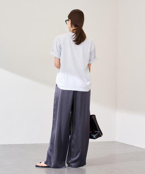 FRAMeWORK(フレームワーク)の「≪洗える≫キュプラバックサテンイージーパンツ(その他パンツ・レディース・アイボリー/チャコールグレー・36/38)」の13枚目の写真