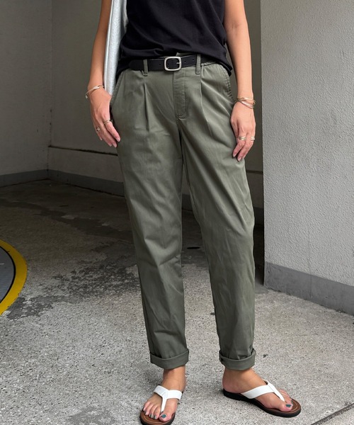 LBC(エルビーシー)の「【美脚効果抜群】さらひやジップレステーパードパンツ(その他パンツ・レディース・ネイビー/ライトブルー/ホワイト/ブラック/カーキ・M/S/L)」の3枚目の写真