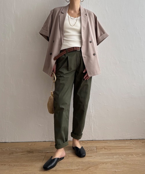 LBC(エルビーシー)の「【美脚効果抜群】さらひやジップレステーパードパンツ(その他パンツ・レディース・ネイビー/ライトブルー/ホワイト/ブラック/カーキ・M/S/L)」の7枚目の写真