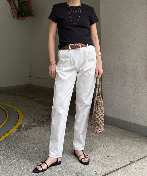 LBC(エルビーシー)の「【美脚効果抜群】さらひやジップレステーパードパンツ(その他パンツ・レディース・ネイビー/ライトブルー/ホワイト/ブラック/カーキ・M/S/L)」の16枚目の写真