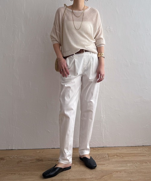 LBC(エルビーシー)の「【美脚効果抜群】さらひやジップレステーパードパンツ(その他パンツ・レディース・ネイビー/ライトブルー/ホワイト/ブラック/カーキ・M/S/L)」の20枚目の写真