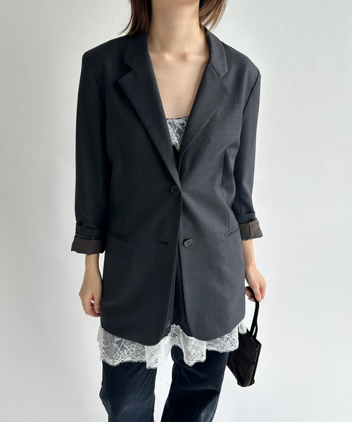 EDIT. FOR LULU(エディットフォールル)の「ウーステッドジャケット(その他アウター・レディース・チャコールグレー・FREE)」の1枚目の写真