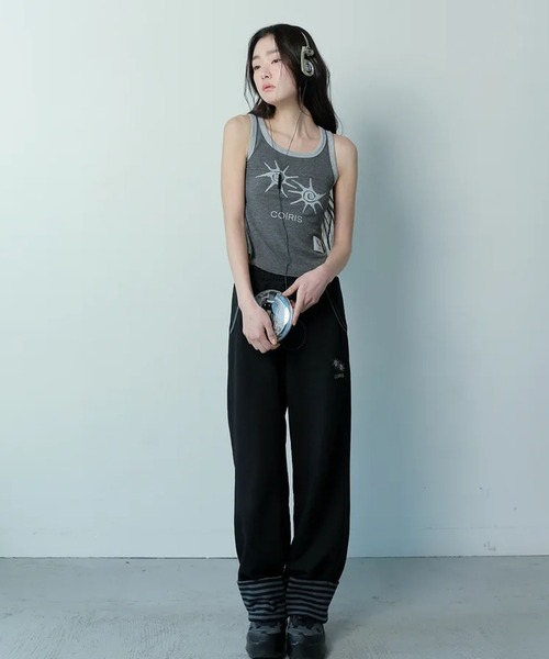 Ada.(エイダ)の「◇COIRIS◇ブランド直輸入正規品/ラフィオン クロップド ノースリーブ Tシャツ RAPHION CROP SLEEVELESS(タンクトップ・レディース・グレー/ブラック・FREE)」の4枚目の写真