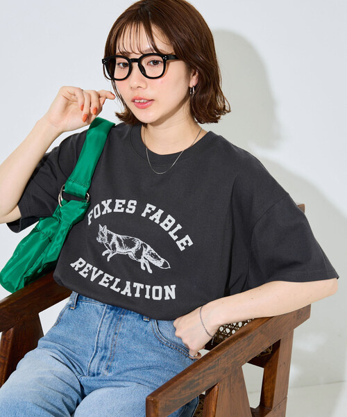 FREAK'S STORE(フリークスストア)の「限定展開 アニマルカレッジ 半袖 Tシャツ(Tシャツ/カットソー・レディース・ネイビー/ブラック/グリーン/ピンク/ライトグレー/ナチュラル/ベージュ・フリ-)」の14枚目の写真