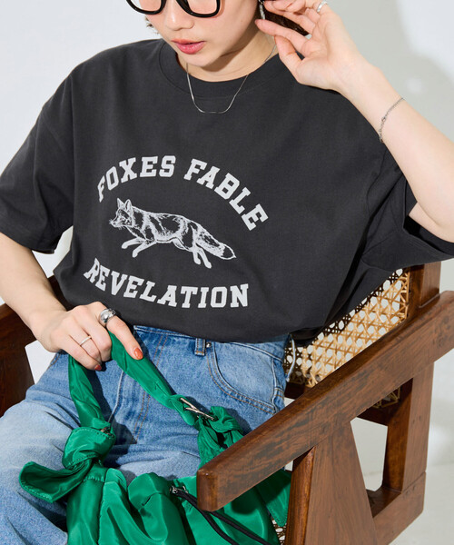 FREAK'S STORE(フリークスストア)の「限定展開 アニマルカレッジ 半袖 Tシャツ(Tシャツ/カットソー・レディース・ネイビー/ブラック/グリーン/ピンク/ライトグレー/ナチュラル/ベージュ・フリ-)」の15枚目の写真