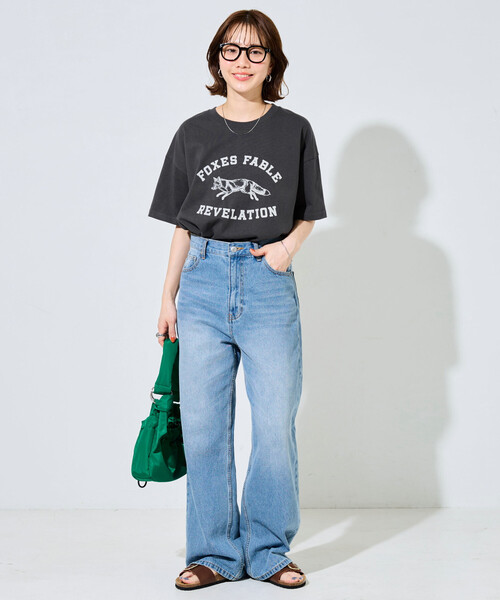 FREAK'S STORE(フリークスストア)の「限定展開 アニマルカレッジ 半袖 Tシャツ(Tシャツ/カットソー・レディース・ネイビー/ブラック/グリーン/ピンク/ライトグレー/ナチュラル/ベージュ・フリ-)」の16枚目の写真