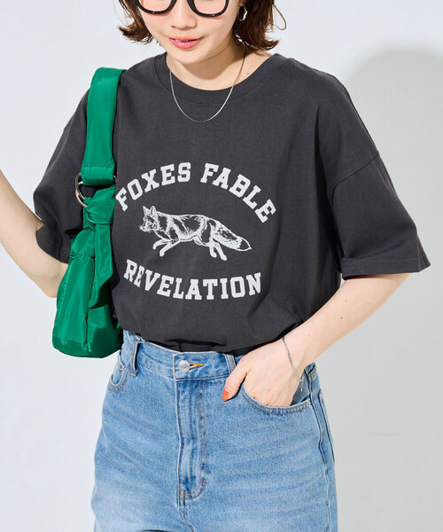 FREAK'S STORE(フリークスストア)の「限定展開 アニマルカレッジ 半袖 Tシャツ(Tシャツ/カットソー・レディース・ネイビー/ブラック/グリーン/ピンク/ライトグレー/ナチュラル/ベージュ・フリ-)」の18枚目の写真