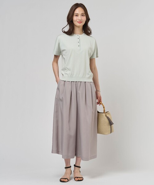 J.PRESS(ジェイプレス)の「COOL MINT COTTON POLYESTER ヘンリーネック ニット プルオーバー(ニット/セーター・レディース・ネイビー系/ライトグリーン系/ベージュ系/ピンク系・T13)」の9枚目の写真