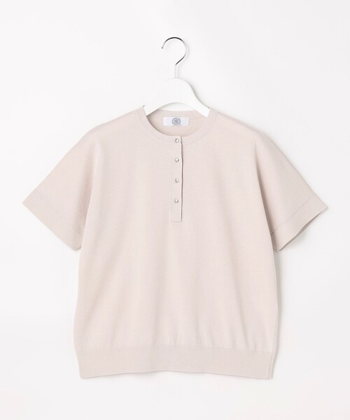 J.PRESS(ジェイプレス)の「COOL MINT COTTON POLYESTER ヘンリーネック ニット プルオーバー(ニット/セーター・レディース・ネイビー系/ライトグリーン系/ベージュ系/ピンク系・T13)」の11枚目の写真