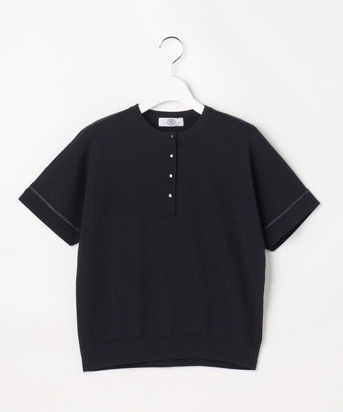 J.PRESS(ジェイプレス)の「COOL MINT COTTON POLYESTER ヘンリーネック ニット プルオーバー(ニット/セーター・レディース・ネイビー系/ライトグリーン系/ベージュ系/ピンク系・T13)」の13枚目の写真