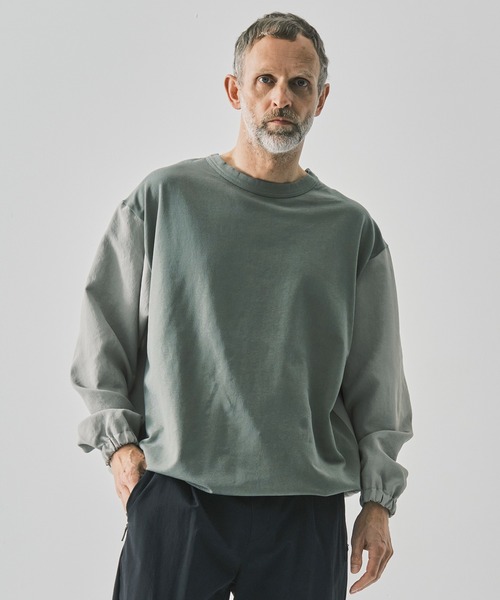 SOPHNET.（ソフネット）の「【SOPHNET./ソフネット】FABRIC-MIX L/S TOP（Tシャツ/カットソー・メンズ・セージグリーン/ブラック・2/3）」の2枚目の写真