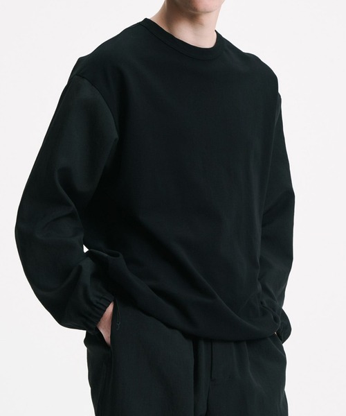 SOPHNET.（ソフネット）の「【SOPHNET./ソフネット】FABRIC-MIX L/S TOP（Tシャツ/カットソー・メンズ・セージグリーン/ブラック・2/3）」の6枚目の写真